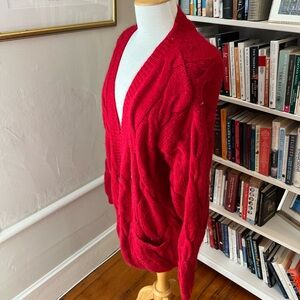 LIZ CLAIBORNE 80’s cozy mohair cable handknit cardigan